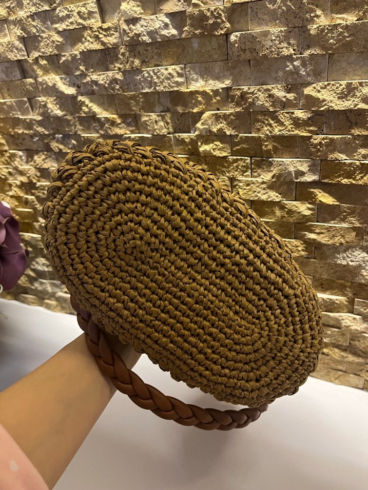 Örgü Kadın Kahverengi Bohem Çanta - Görsel 3