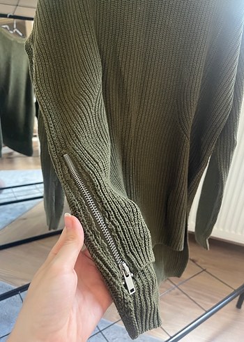 Haki renkli Kadın Örgü  Triko - Görsel 2