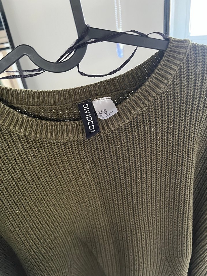 Haki renkli Kadın Örgü  Triko - Görsel 3