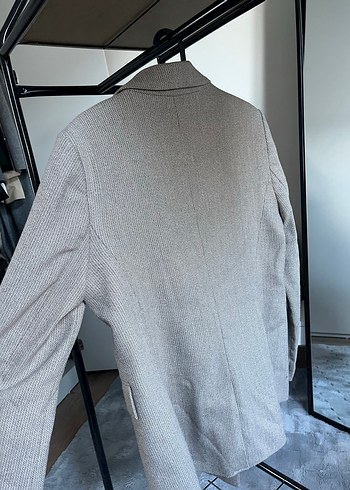 Düğmeli Kadın Keten Blazer Ceket - Görsel 2