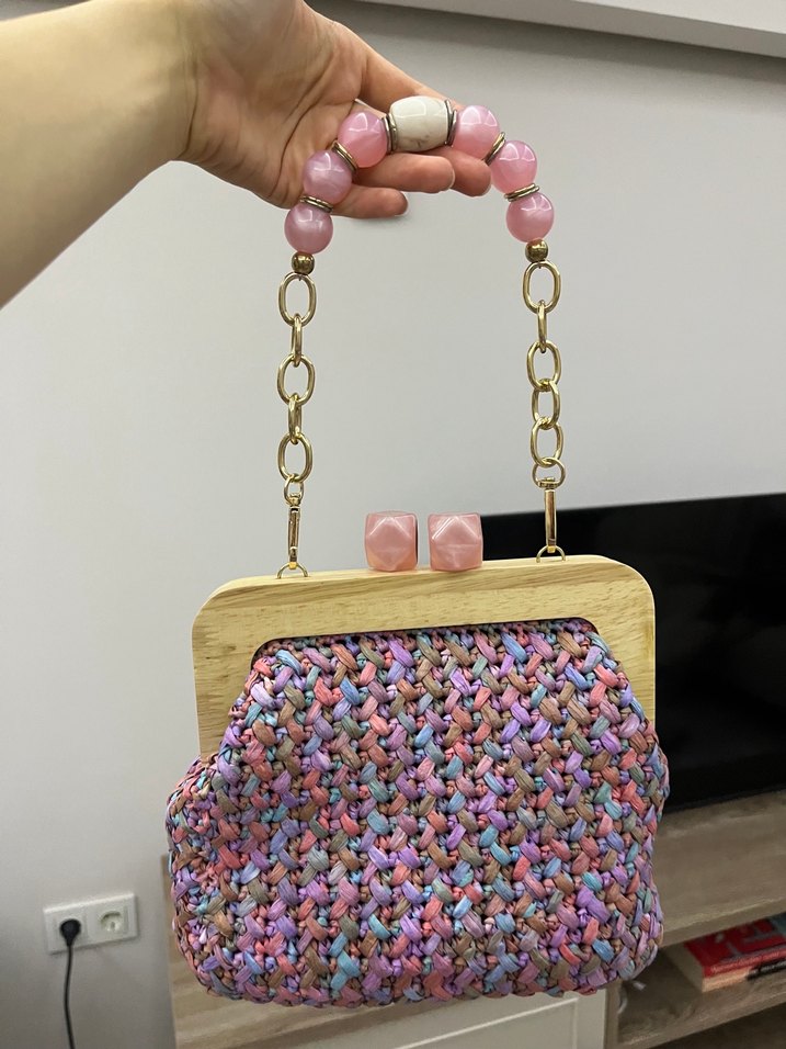 Boncuk Detaylı Örgü Bohem Kadın Çanta - Görsel 5