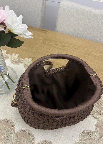 Örgü Kahverengi Kadın Çanta - Görsel 2