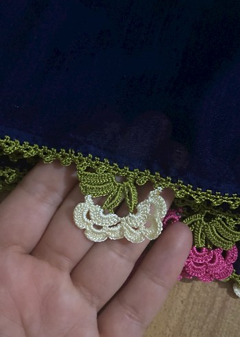 Dantel Detaylı Çok Renkli Bohem Kadın Şal - Görsel 3