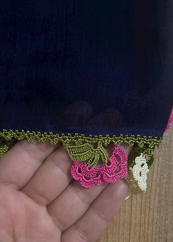 Dantel Detaylı Çok Renkli Bohem Kadın Şal - Görsel 2