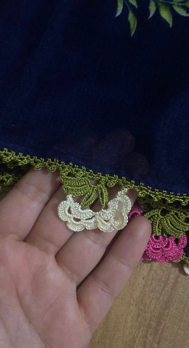 Dantel Detaylı Çok Renkli Bohem Kadın Şal - Görsel 3