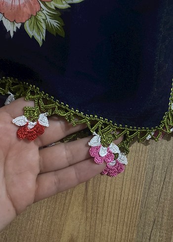 Dantel Detaylı Çok Renkli Bohem Kadın Fuları - Görsel 2