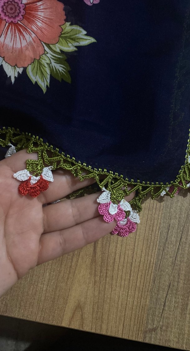 Dantel Detaylı Çok Renkli Bohem Kadın Fuları - Görsel 2