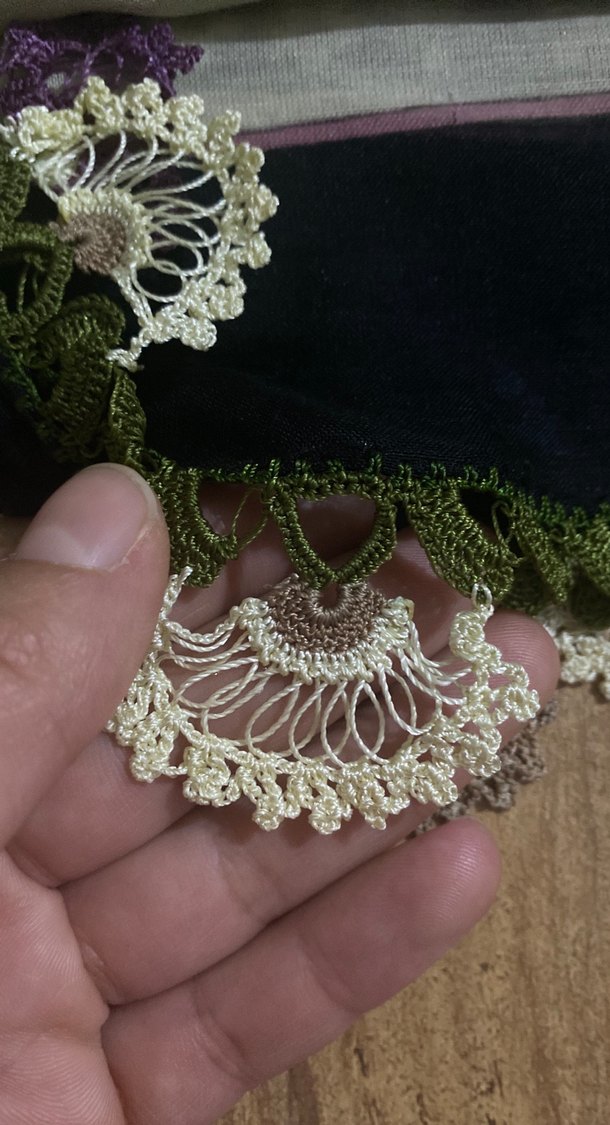 Dantel Detaylı Çok Renkli Bohem Kadın Fuları - Görsel 2