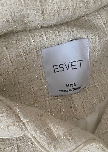 Düğmeli Beyaz tüvit Kadın Takım Elbise tesettür takım - Görsel 3