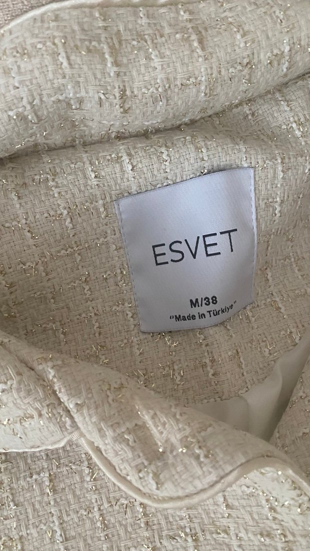 Düğmeli Beyaz tüvit Kadın Takım Elbise tesettür takım - Görsel 3