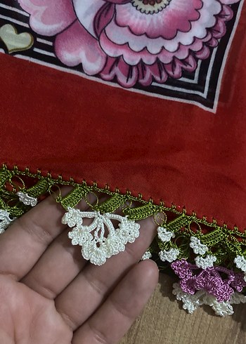 Dantel Detaylı Çok Renkli Bohem Kadın Fuları - Görsel 2