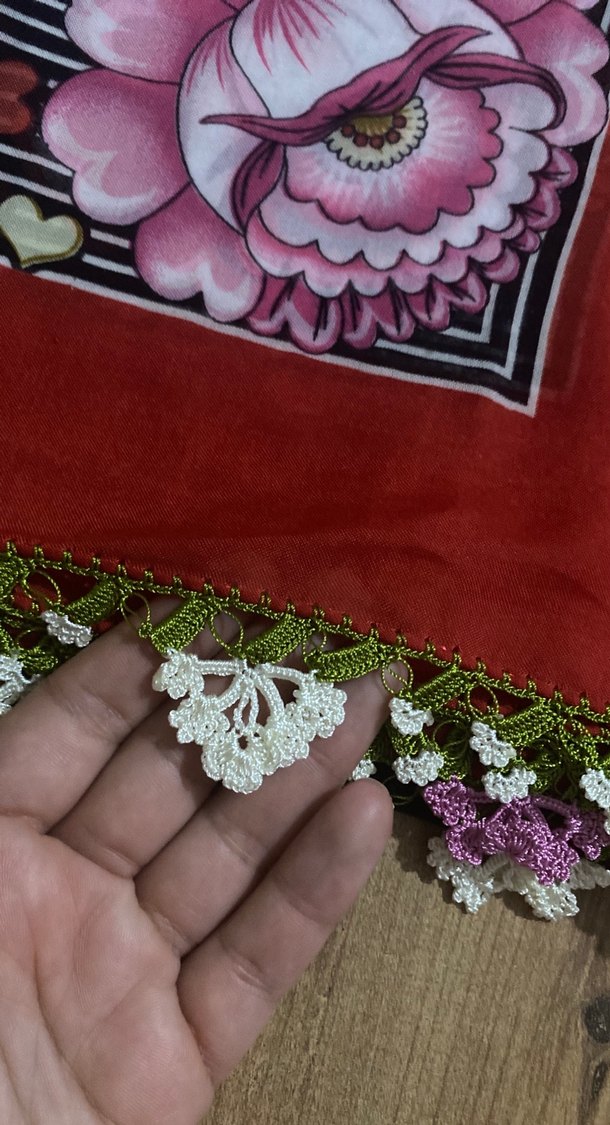 Dantel Detaylı Çok Renkli Bohem Kadın Fuları - Görsel 2