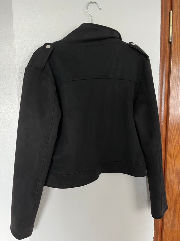 Siyah Süet Kadın Biker Ceket - Görsel 2