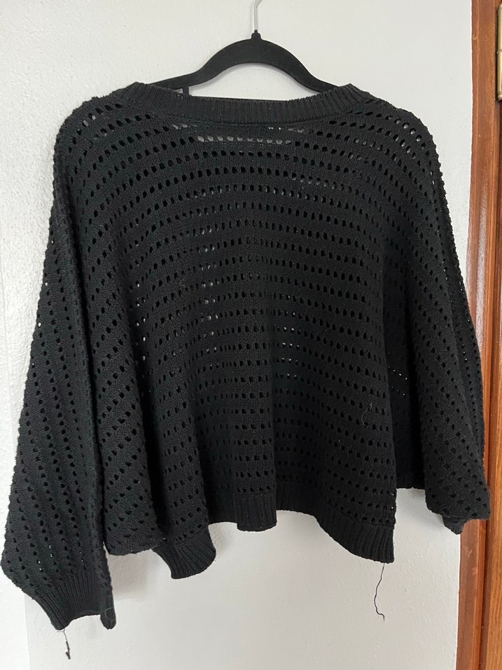 Siyah Örgü Kadın Kazak - Görsel 2