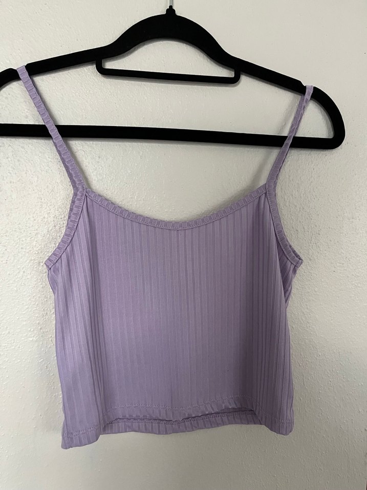 Kadın Mor V Yaka Crop - Görsel 2