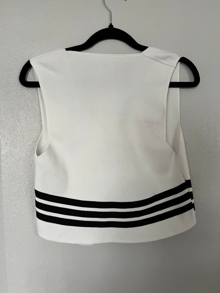 Düğmeli Beyaz Midi Kadın Yelek - Görsel 2