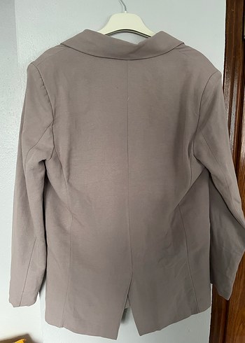 Bej Kadın Midi Boy Düğmeli Blazer Ceket - Görsel 2