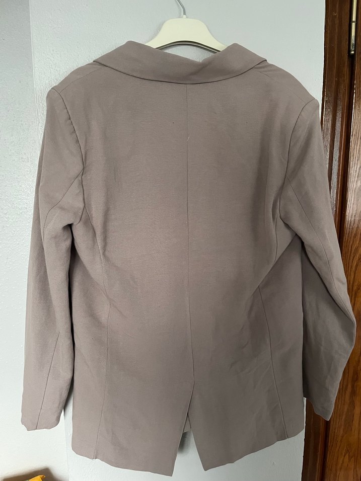 Bej Kadın Midi Boy Düğmeli Blazer Ceket - Görsel 2