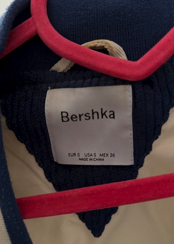 Beyaz Lacivert Baskılı Kadın Bomber Ceket - Görsel 3