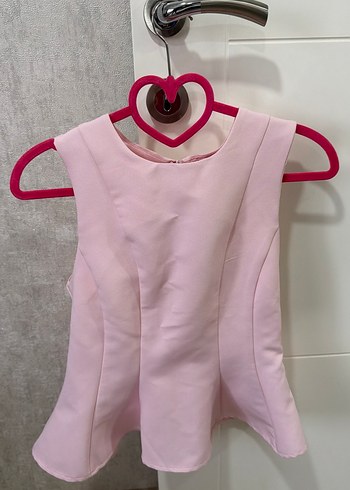 Etiketli pudra pembe peplum bluz  XS (hiç giyilmedi - Görsel 2
