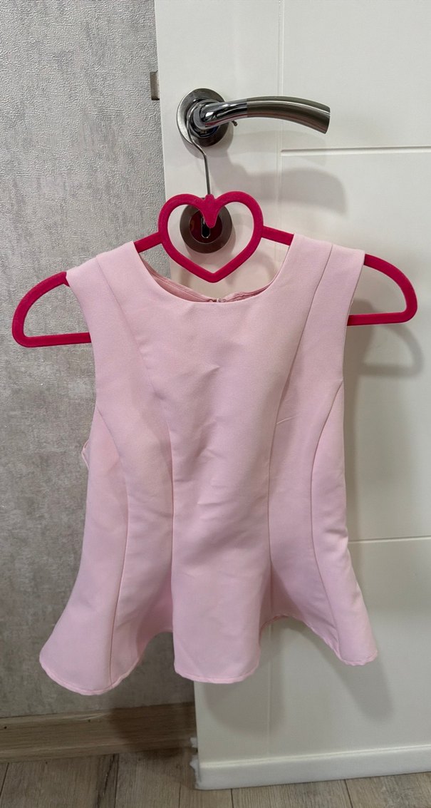 Etiketli pudra pembe peplum bluz  XS (hiç giyilmedi - Görsel 2