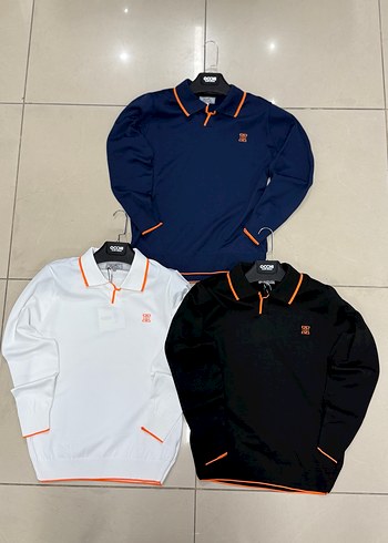 Erkek Lacivert Uzun Kollu Triko Polo Tişört - Görsel 2