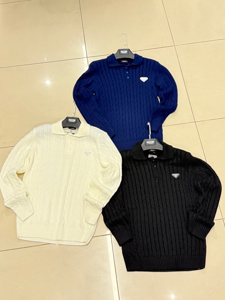 Lacivert Örgü Kadın Uzun Kollu Kazak - Görsel 2