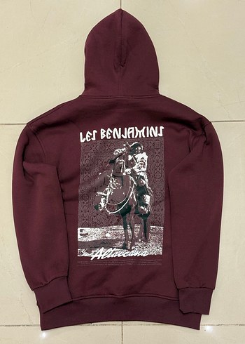 Bordo Kapüşonlu Uzun Kollu Sweatshirt - Görsel 2