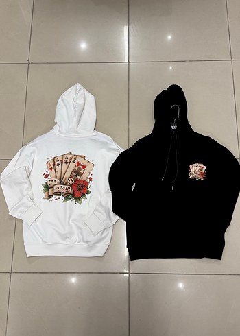 Baskılı Kapüşonlu Beyaz Sweatshirt - Görsel 3