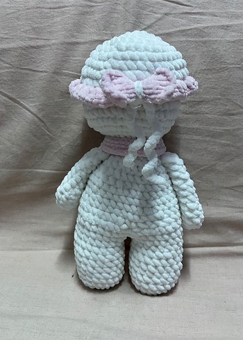 Pastel Beyaz Peluş Oyuncak Bebek - Görsel 2