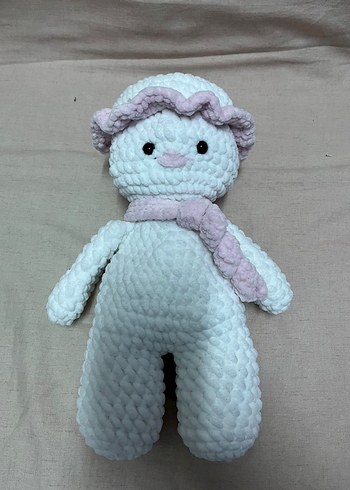 Pastel Beyaz Peluş Oyuncak Bebek - Görsel 3