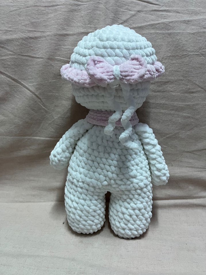 Pastel Beyaz Peluş Oyuncak Bebek - Görsel 2