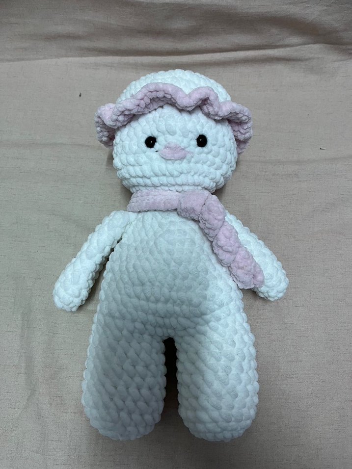 Pastel Beyaz Peluş Oyuncak Bebek - Görsel 3