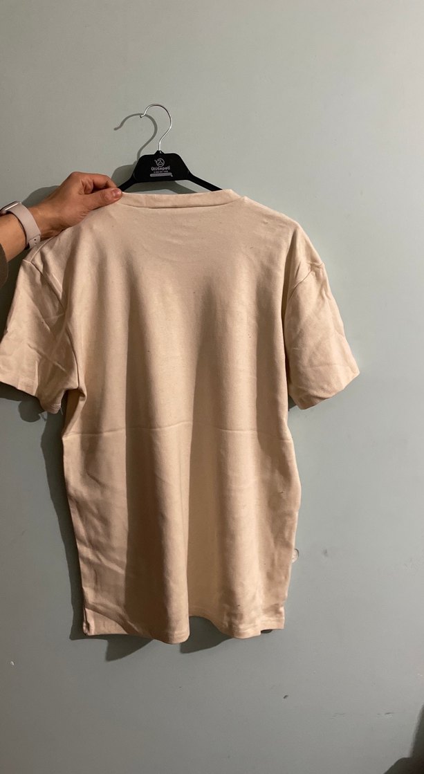 Bej Mavi Baskılı Erkek Tişört - Görsel 2