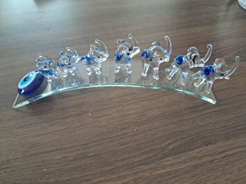 Mavi Renkli Cam Fil Figürleri Seti - Görsel 2