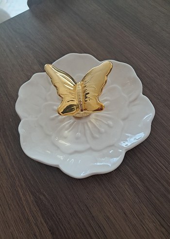 Beyaz Çiçekli Modern tabak - Görsel 2