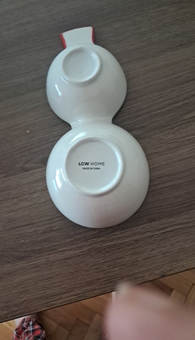 Renkli seramik Kardan Adam sunum  Tabağı - Görsel 2