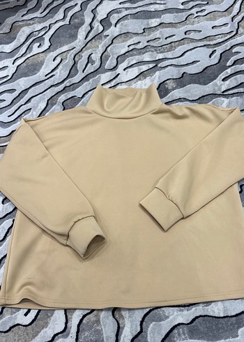 Kadın Bej Boğazlı Sweatshirt - Görsel 2