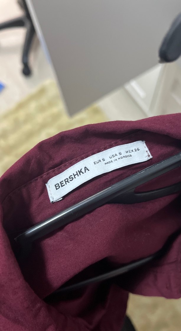 Bordo Kadın Keten Gömlek - Görsel 2