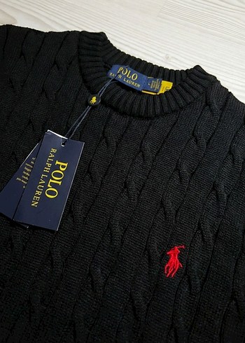 Erkek Siyah Örgü Yün Sweatshirt - Görsel 3