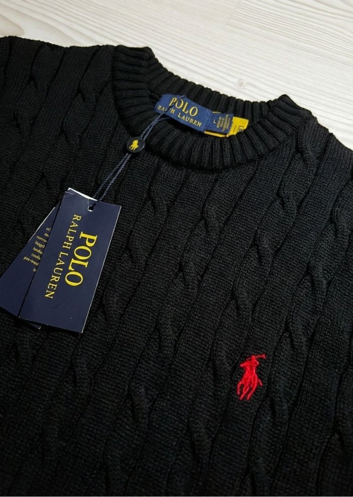 Erkek Siyah Örgü Yün Sweatshirt - Görsel 3