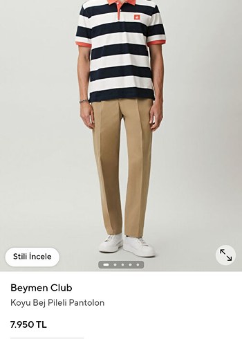 Beymen Club Koyu Bej Pileli Pantolon 52beden Yeni Etiketli