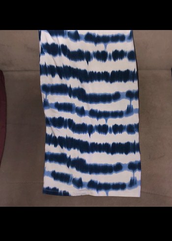 Kadın Lacivert Batik Desenli Uzun Elbise - Görsel 2