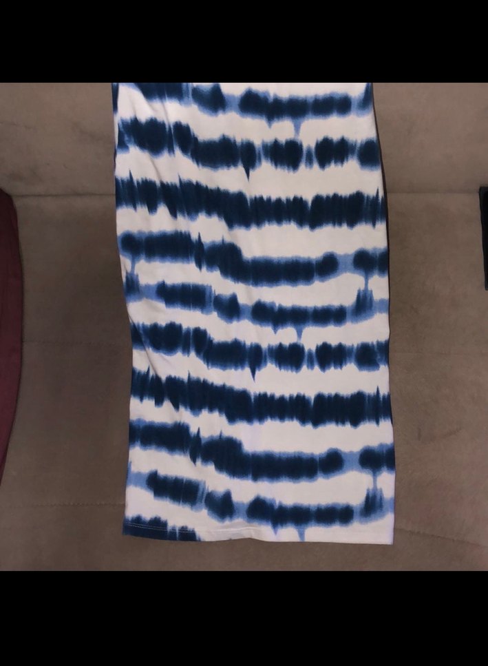 Kadın Lacivert Batik Desenli Uzun Elbise - Görsel 2