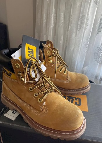 Sarı Süet kadın Bağcıklı Bot - Görsel 4