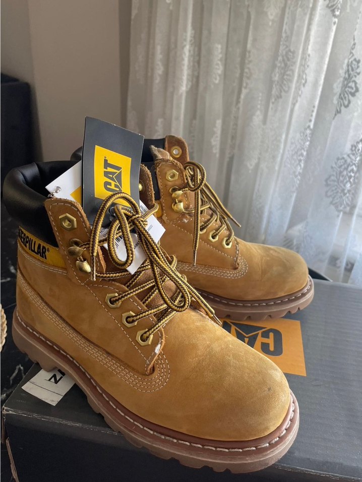 Sarı Süet kadın Bağcıklı Bot - Görsel 4