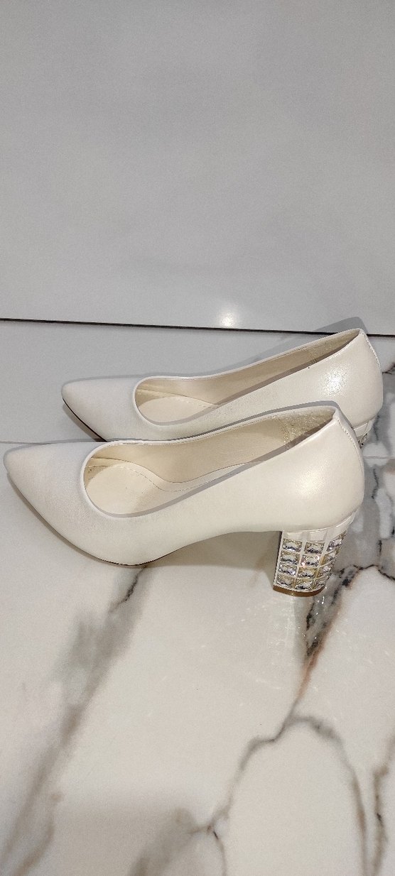 Beyaz Stiletto Kadın Ayakkabı Meshut - Görsel 2