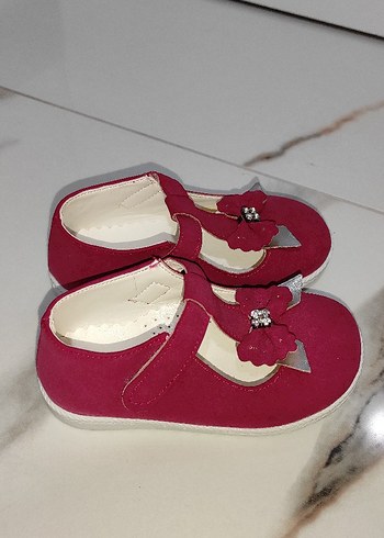 Kız Çocuk Pembe Süet Tokalı Babet - Görsel 2