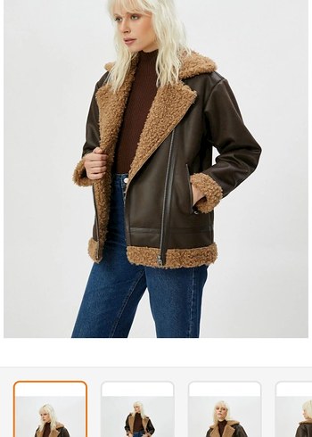 Kahverengi Kürklü Deri Kadın Ceket - Görsel 2