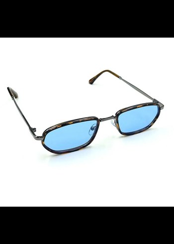 Koyu Mavi Şeffaf  Güneş Gözlüğü - Görsel 3